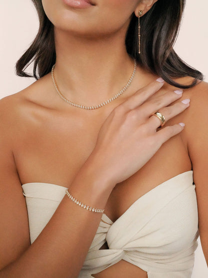 Radiant Adjustable Bracelet - Clear Crystal with 18k Gold Plating | Ettika