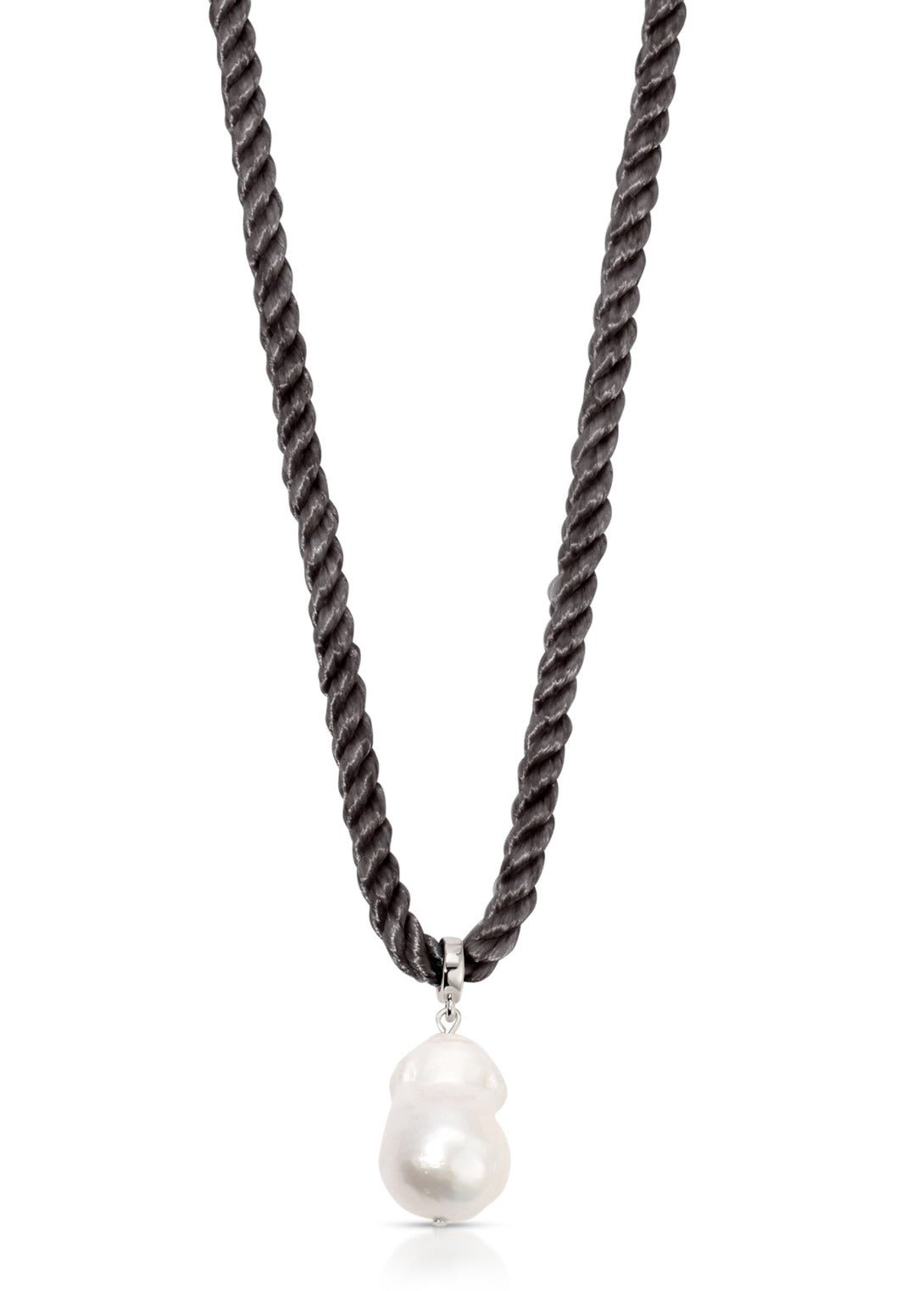 Freshwater Token Necklace - Beige Rope with 18k Gold Plating | Ettika