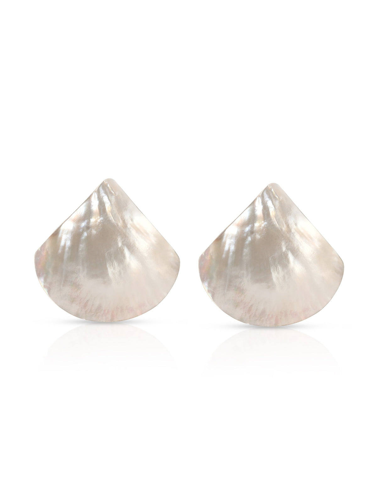 Rising Tide Pearl Studs - Mother of Pearl with 18k Gold Plating | Ettika