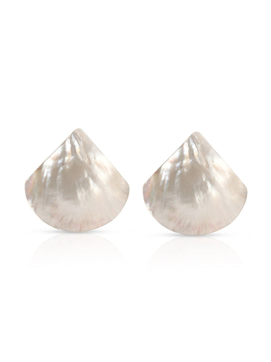Rising Tide Pearl Studs - Mother of Pearl with 18k Gold Plating | Ettika