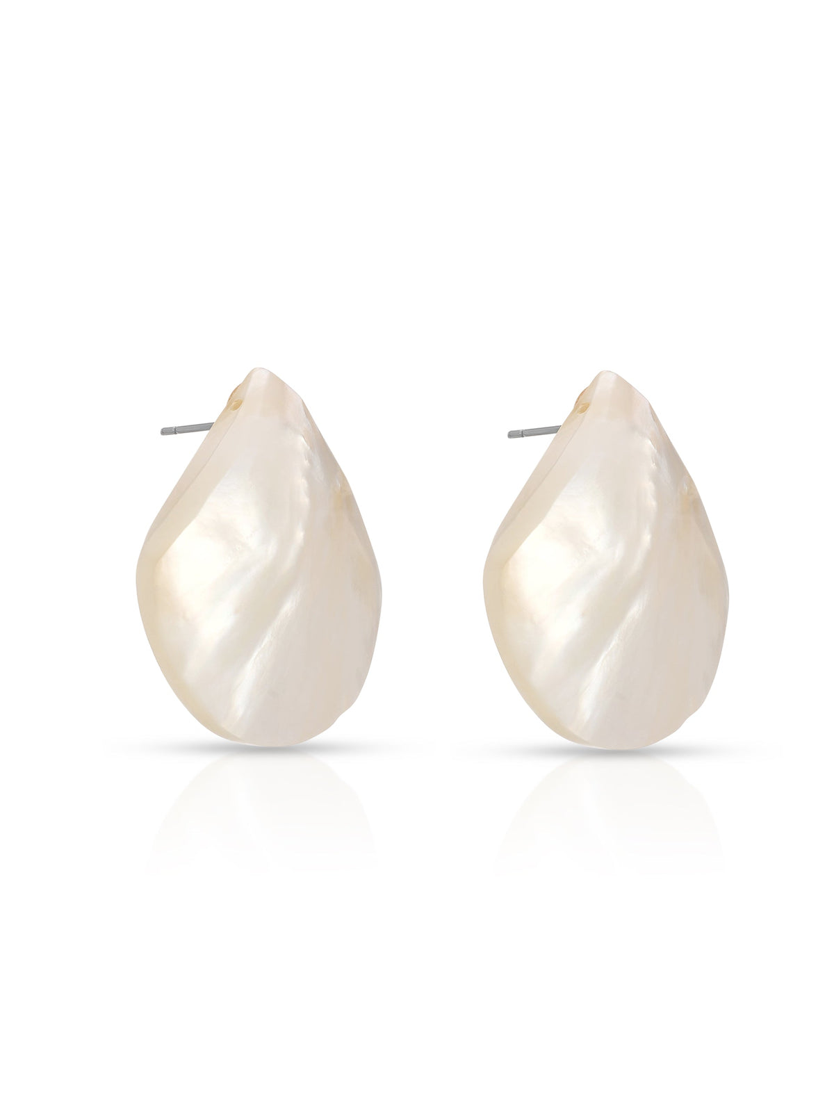 Rising Tide Pearl Studs - Mother of Pearl with 18k Gold Plating | Ettika