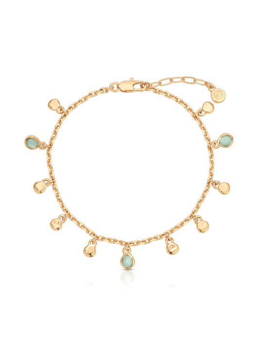 Sea Glass Anklet - Seafoam Calcite with 18k Gold Plating | Ettika