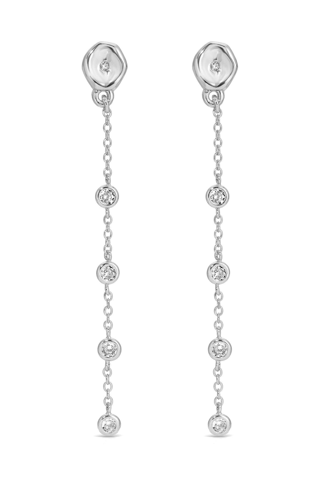 Dainty Dream Drop Earrings - Clear Crystal with 18k Gold Plating | Ettika