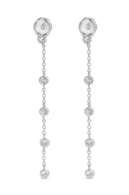 Dainty Dream Drop Earrings - Clear Crystal with 18k Gold Plating | Ettika