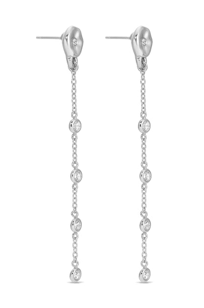 Dainty Dream Drop Earrings - Clear Crystal with 18k Gold Plating | Ettika