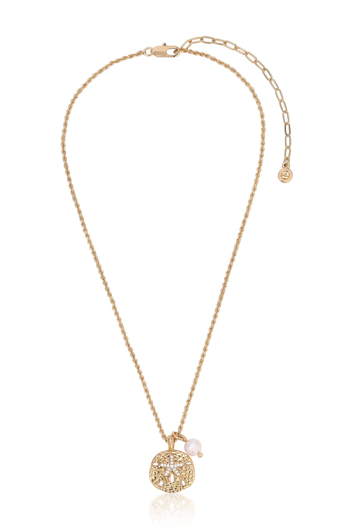 Sand Dollar Charm Necklace - Pearl with 18k Gold Plating | Ettika