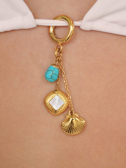 Golden Shore Bikini Charm - Turquoise with 18k Gold Plating | Ettika