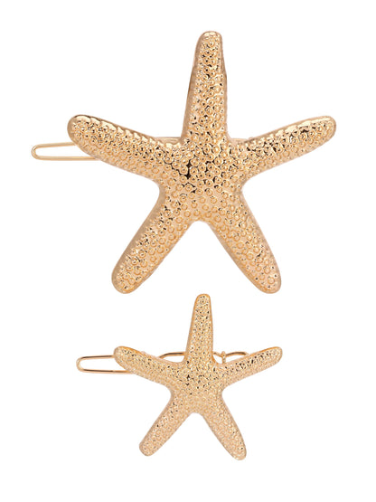 Starfish Barrette Set - Gold Tone | Ettika