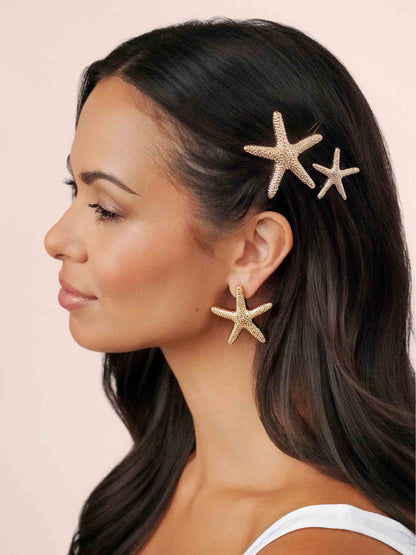Starfish Barrette Set - Gold Tone | Ettika