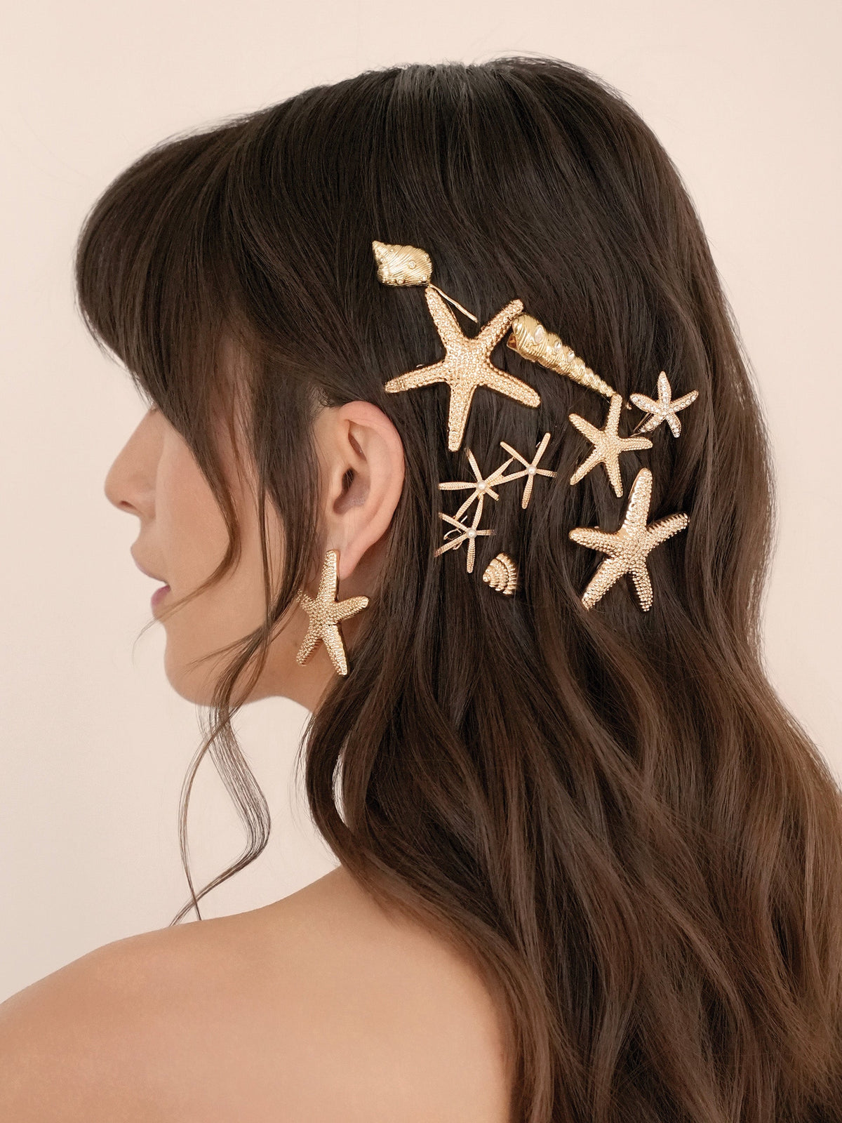 Starfish Barrette Set - Gold Tone | Ettika
