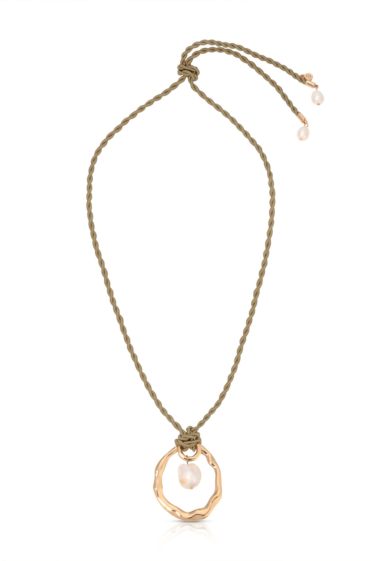 Nautical Pearl Necklace - Beige Rope with 18k Gold Plating | Ettika