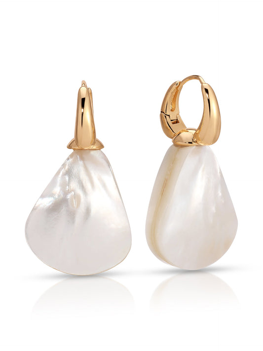 Sun-Kissed Pearl Earrings - Mother of Pearl with 18k Gold Plating | Ettika