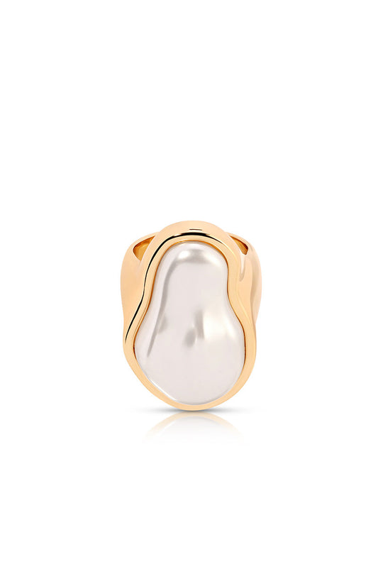 Sea-born Pearl Ring - Pearl with 18k Gold Plating | Ettika