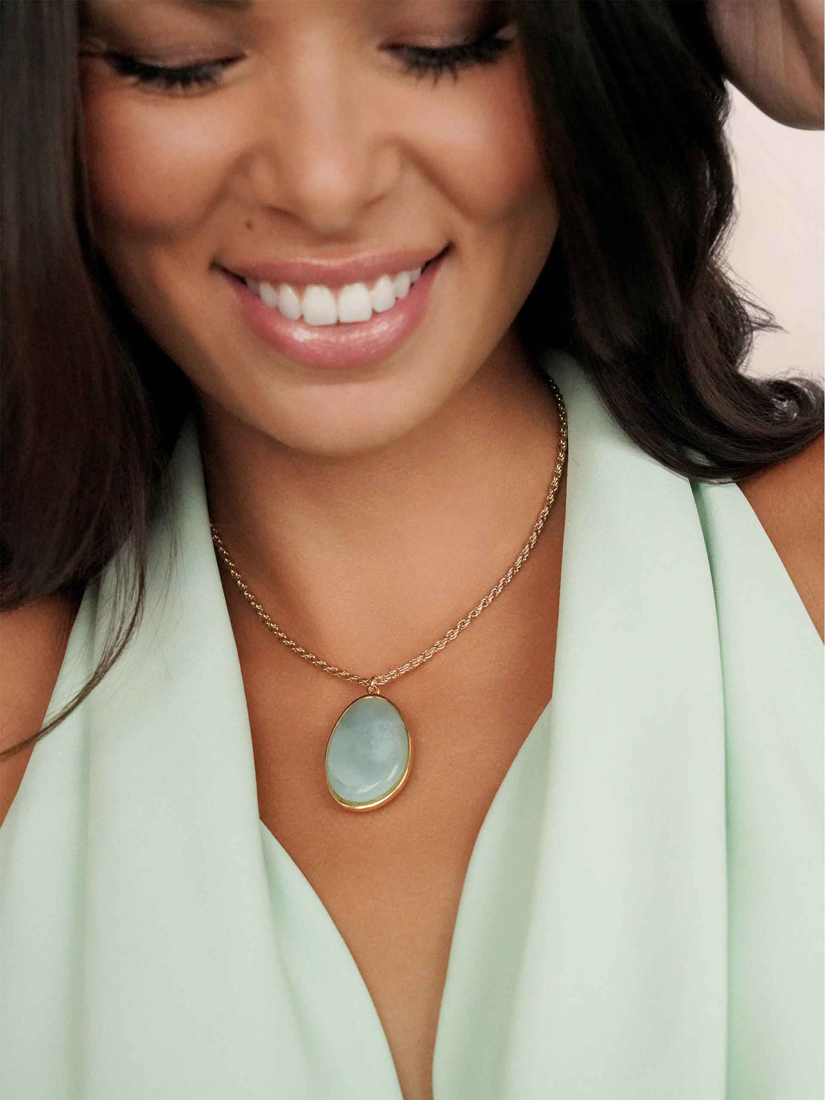 Amazonite Pendant Necklace - Amazonite with 18k Gold Plating | Ettika