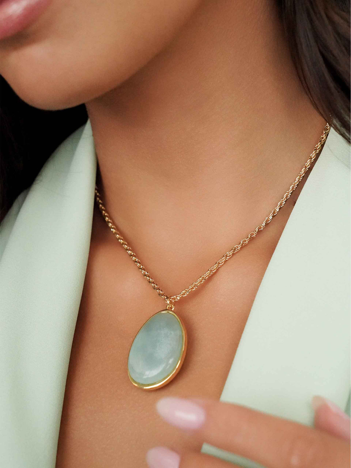 Amazonite Pendant Necklace - Amazonite with 18k Gold Plating | Ettika