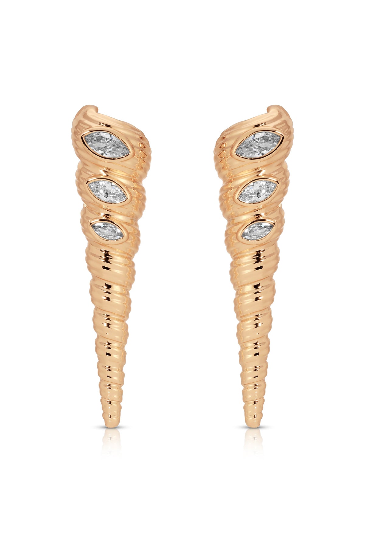 Capri Shell Earrings - Clear Crystal with 18k Gold Plating | Ettika