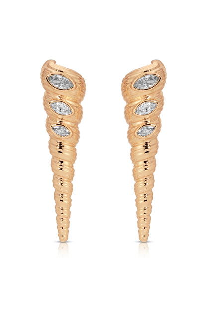 Capri Shell Earrings - Clear Crystal with 18k Gold Plating | Ettika