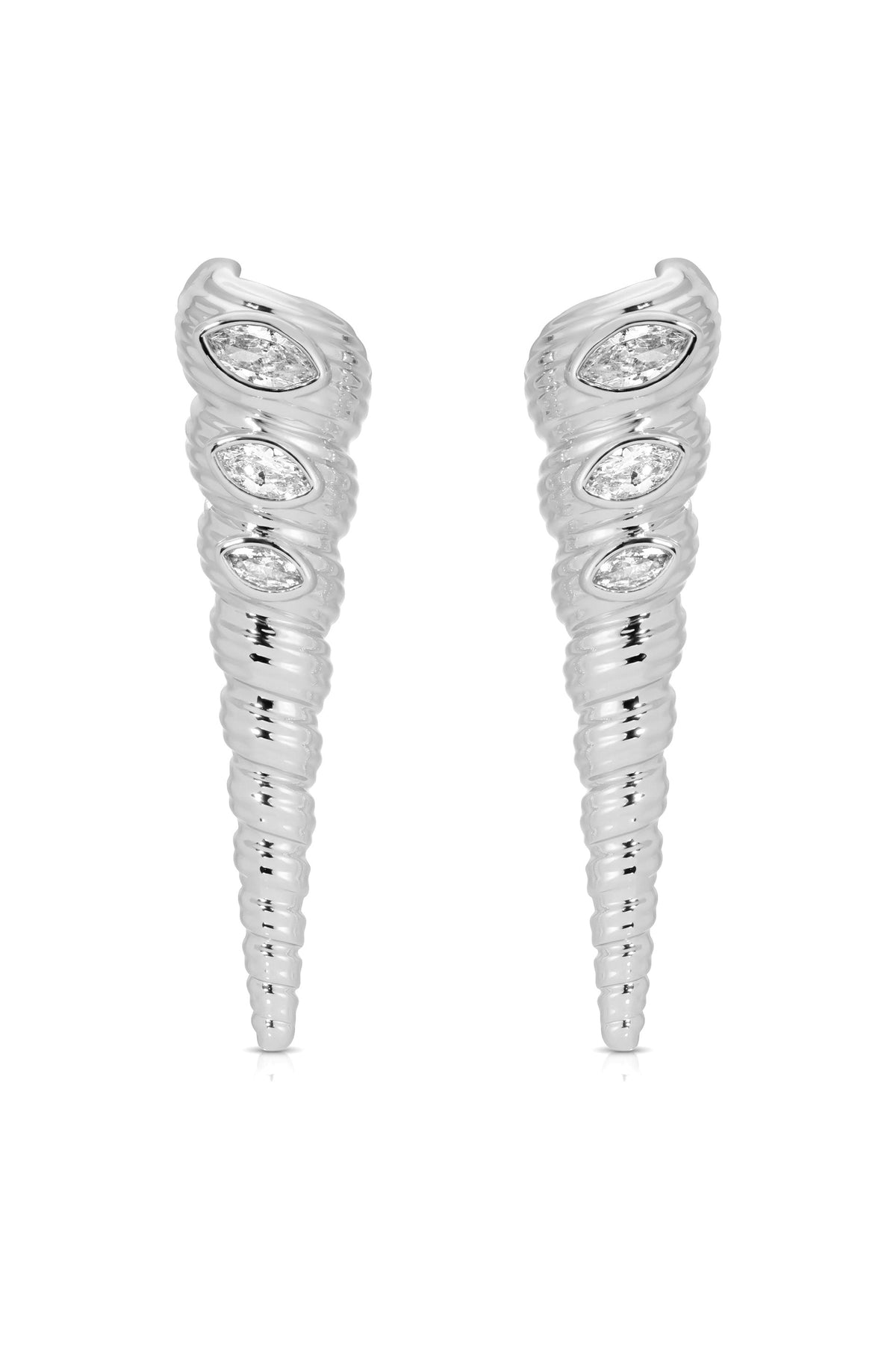 Capri Shell Earrings - Clear Crystal with 18k Gold Plating | Ettika