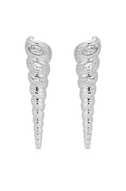 Capri Shell Earrings - Clear Crystal with 18k Gold Plating | Ettika