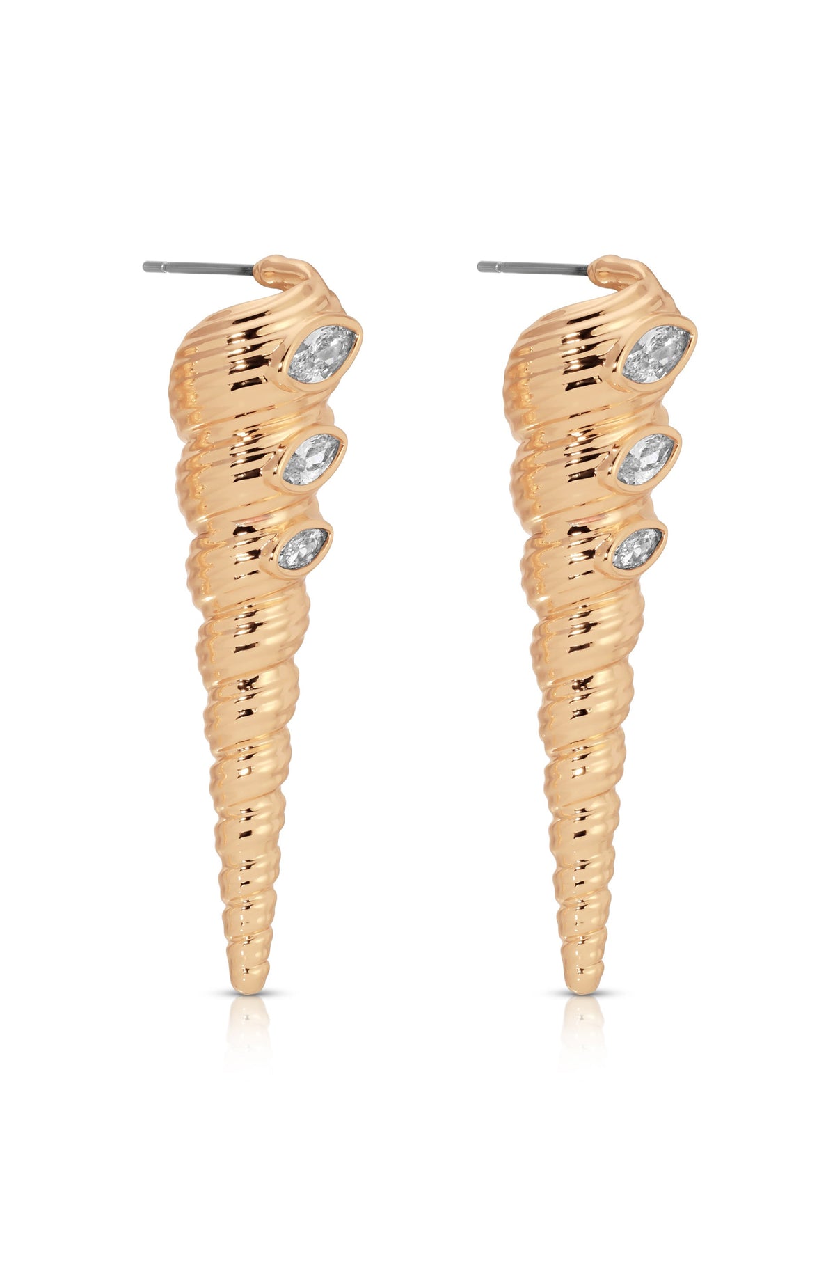 Capri Shell Earrings - Clear Crystal with 18k Gold Plating | Ettika
