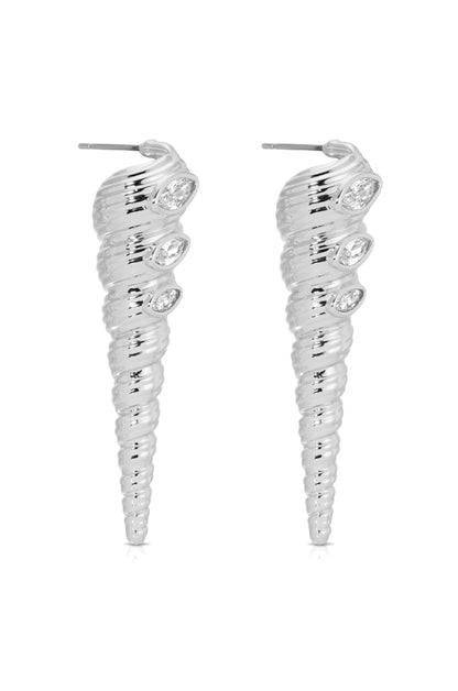 Capri Shell Earrings - Clear Crystal with 18k Gold Plating | Ettika