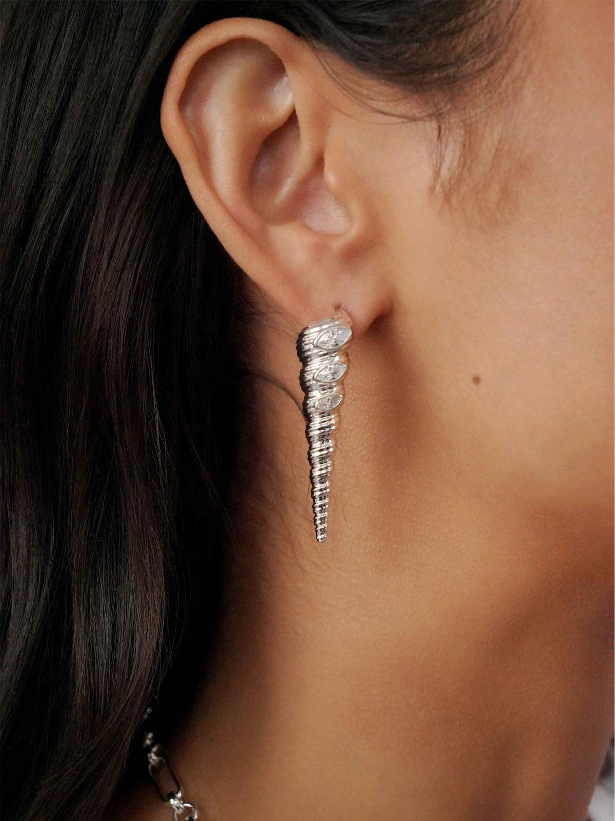 Capri Shell Earrings - Clear Crystal with 18k Gold Plating | Ettika