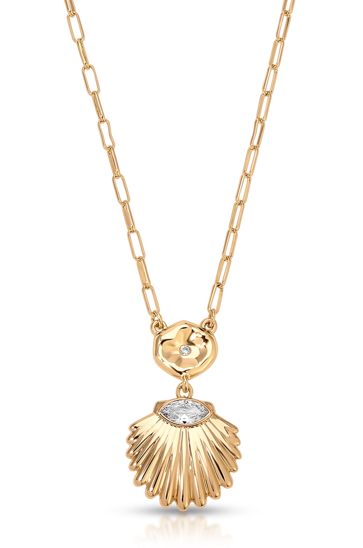 Santorini Pendant Necklace - Clear Crystal with 18k Gold Plating | Ettika