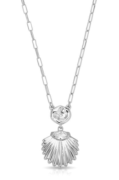 Santorini Pendant Necklace - Clear Crystal with 18k Gold Plating | Ettika