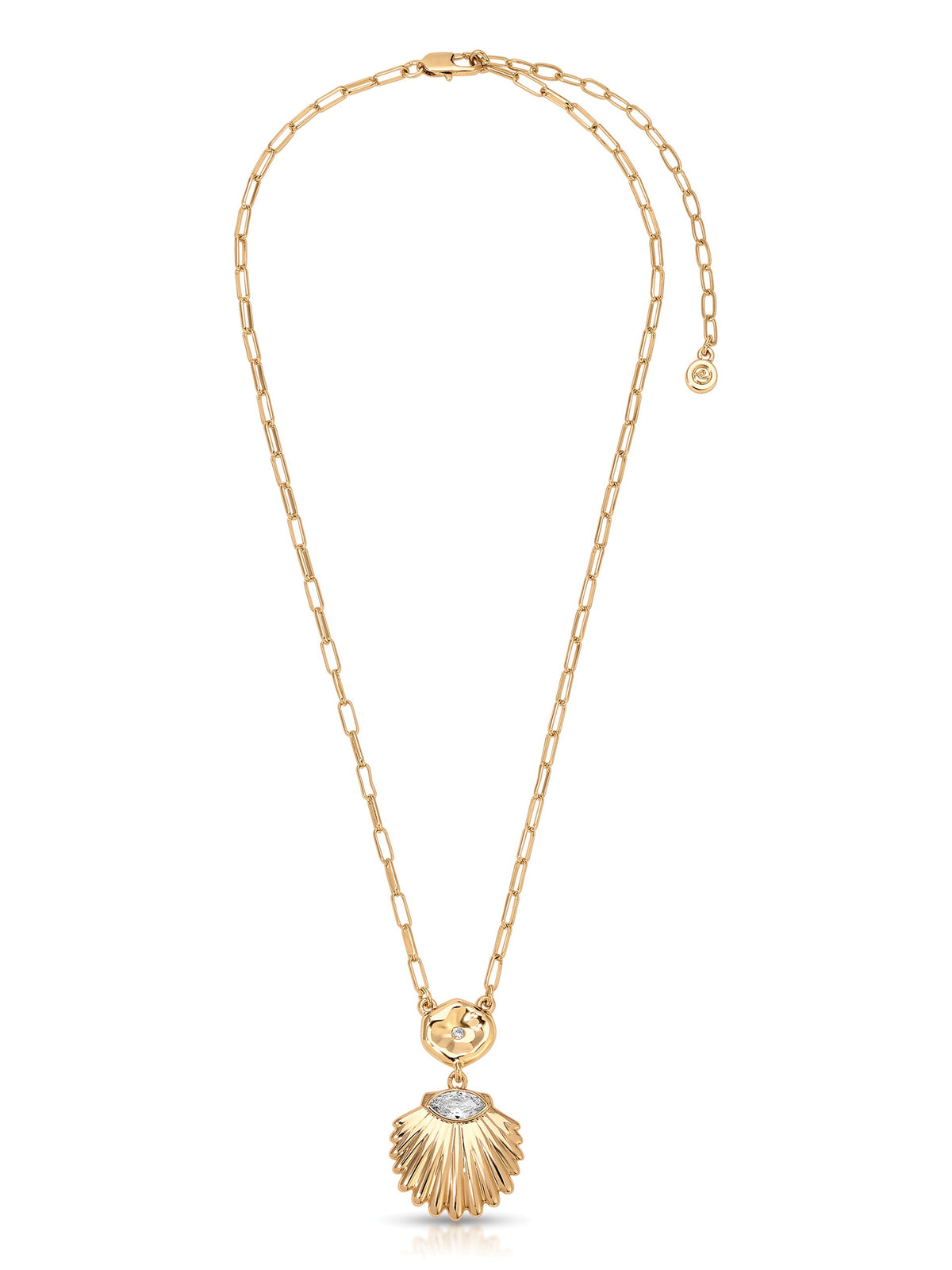 Santorini Pendant Necklace - Clear Crystal with 18k Gold Plating | Ettika