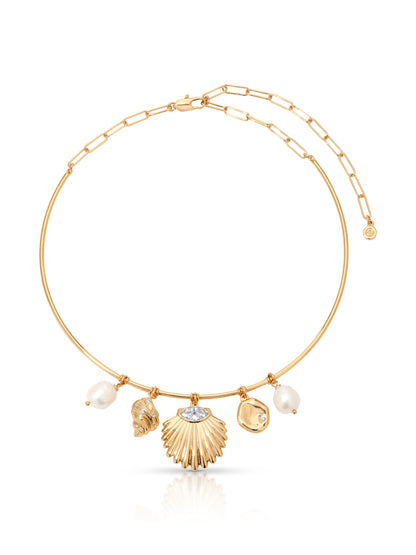 Endless Shores Necklace - Pearl with 18k Gold Plating | Ettika