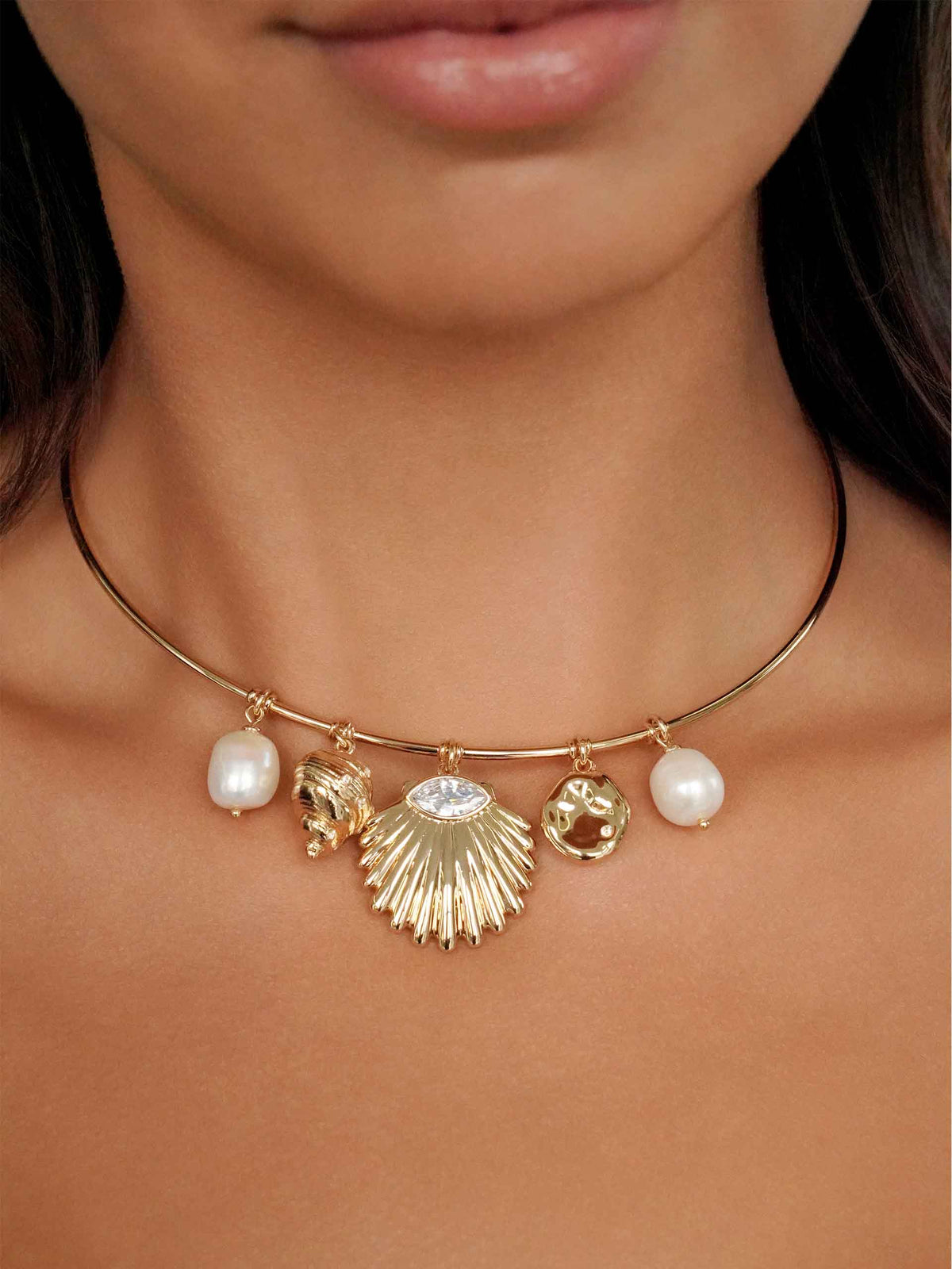 Endless Shores Necklace - Pearl with 18k Gold Plating | Ettika