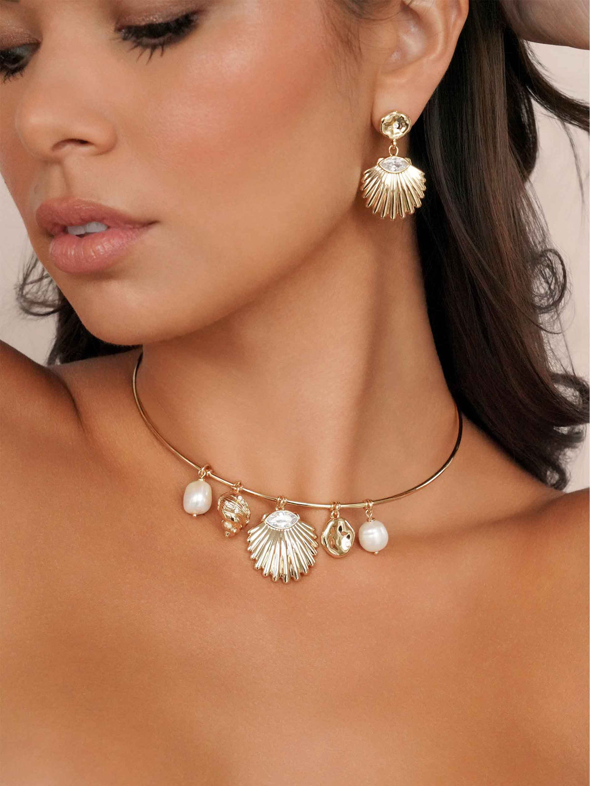 Endless Shores Necklace - Pearl with 18k Gold Plating | Ettika