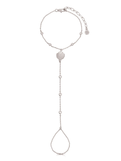 Santorini Shell Hand Chain - Clear Crystal with 18k Gold Plating | Ettika