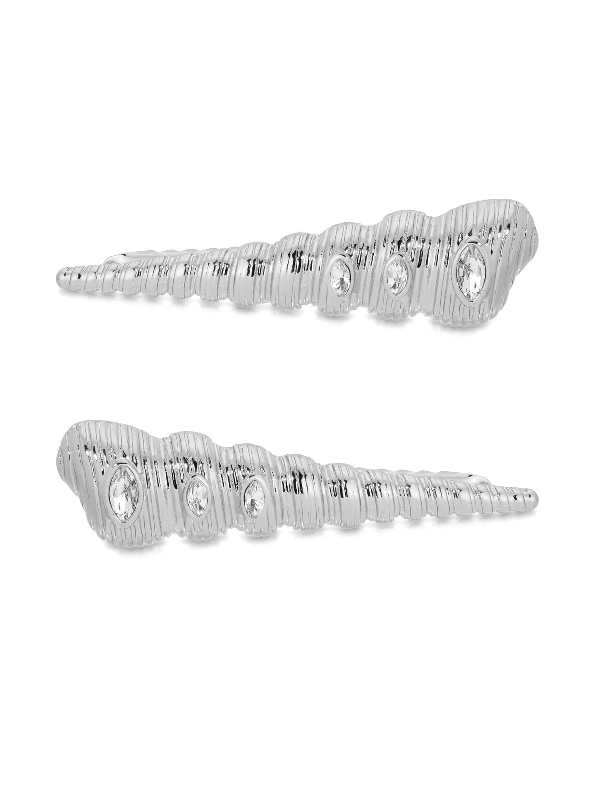 Capri Shell Barrette Set - Clear Crystal with Gold Tone | Ettika