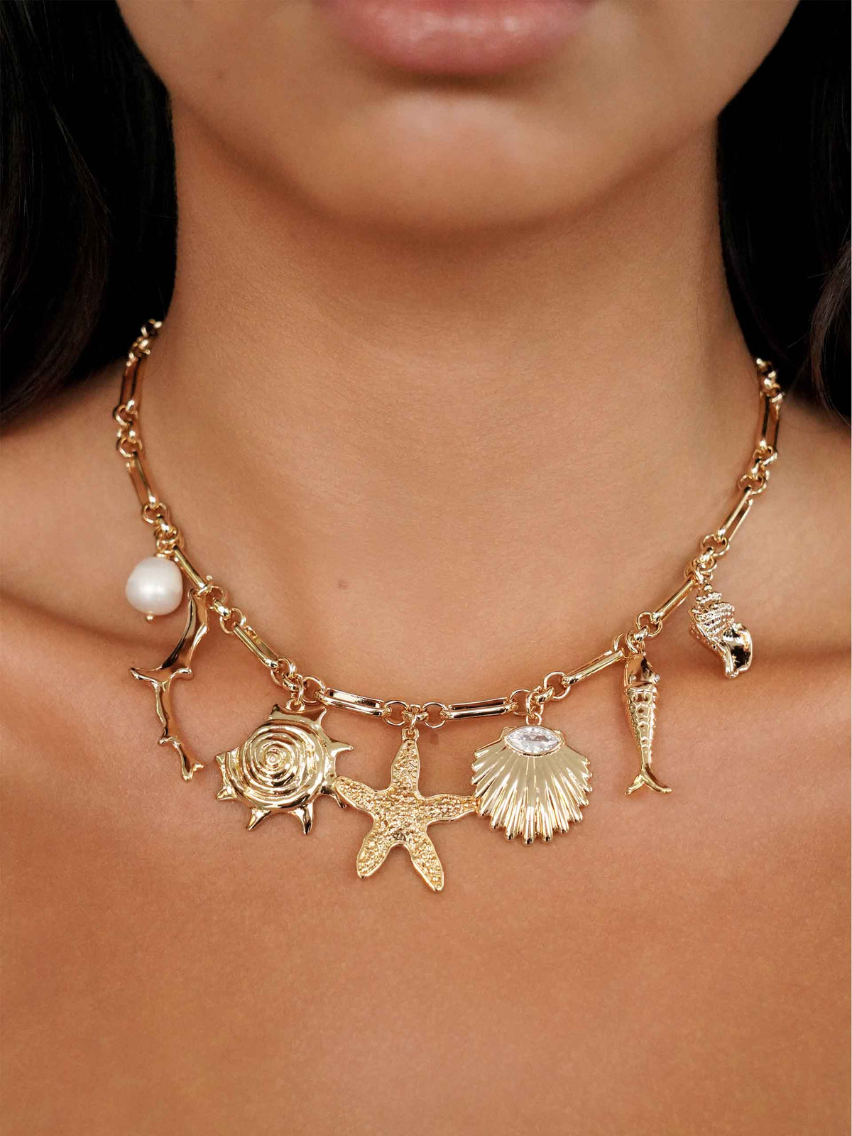 Oceanic Dreams Charm Necklace - 18k Gold Plated | Ettika