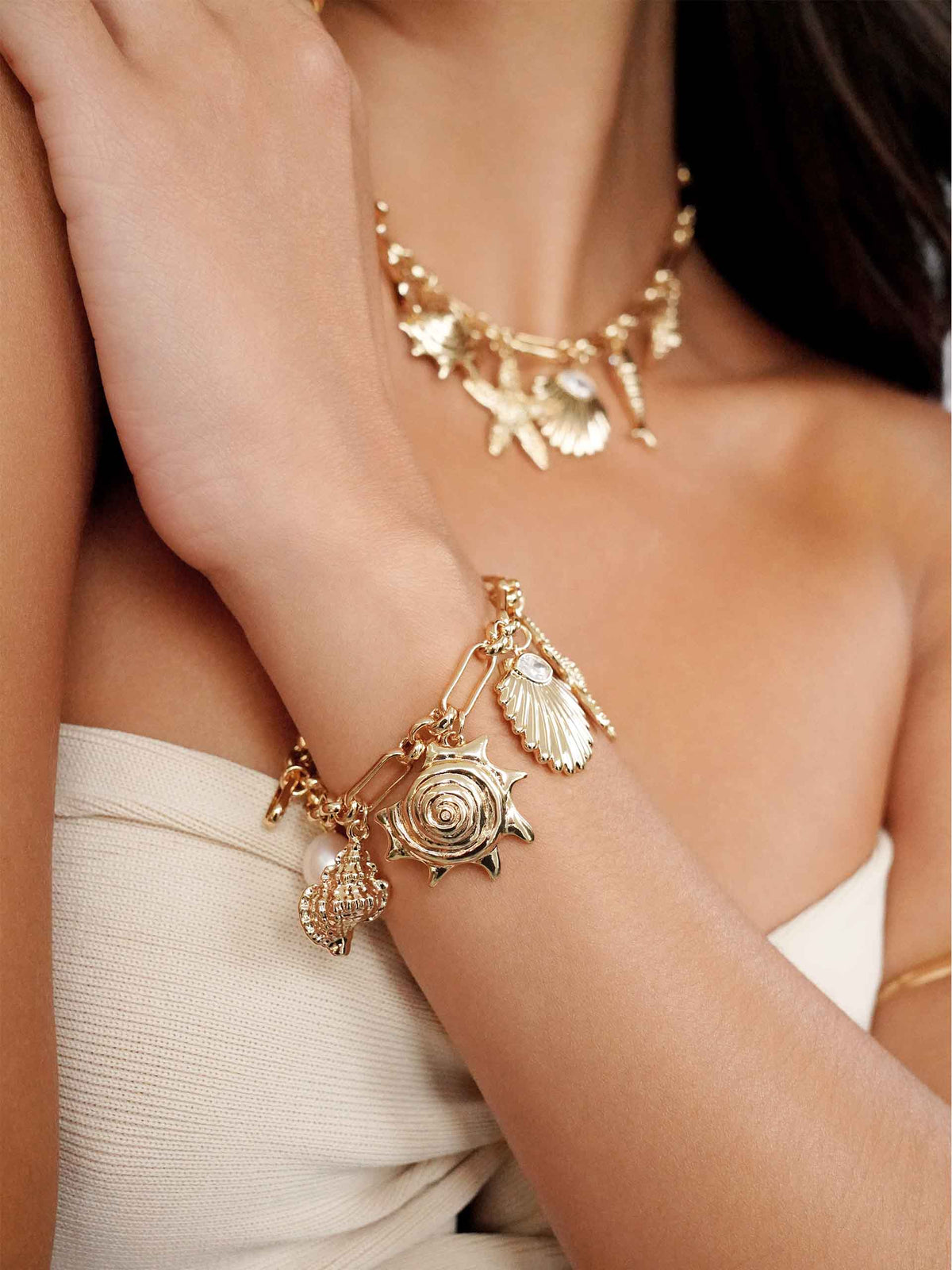 Oceanic Dreams Charm Bracelet - 18k Gold Plated | Ettika