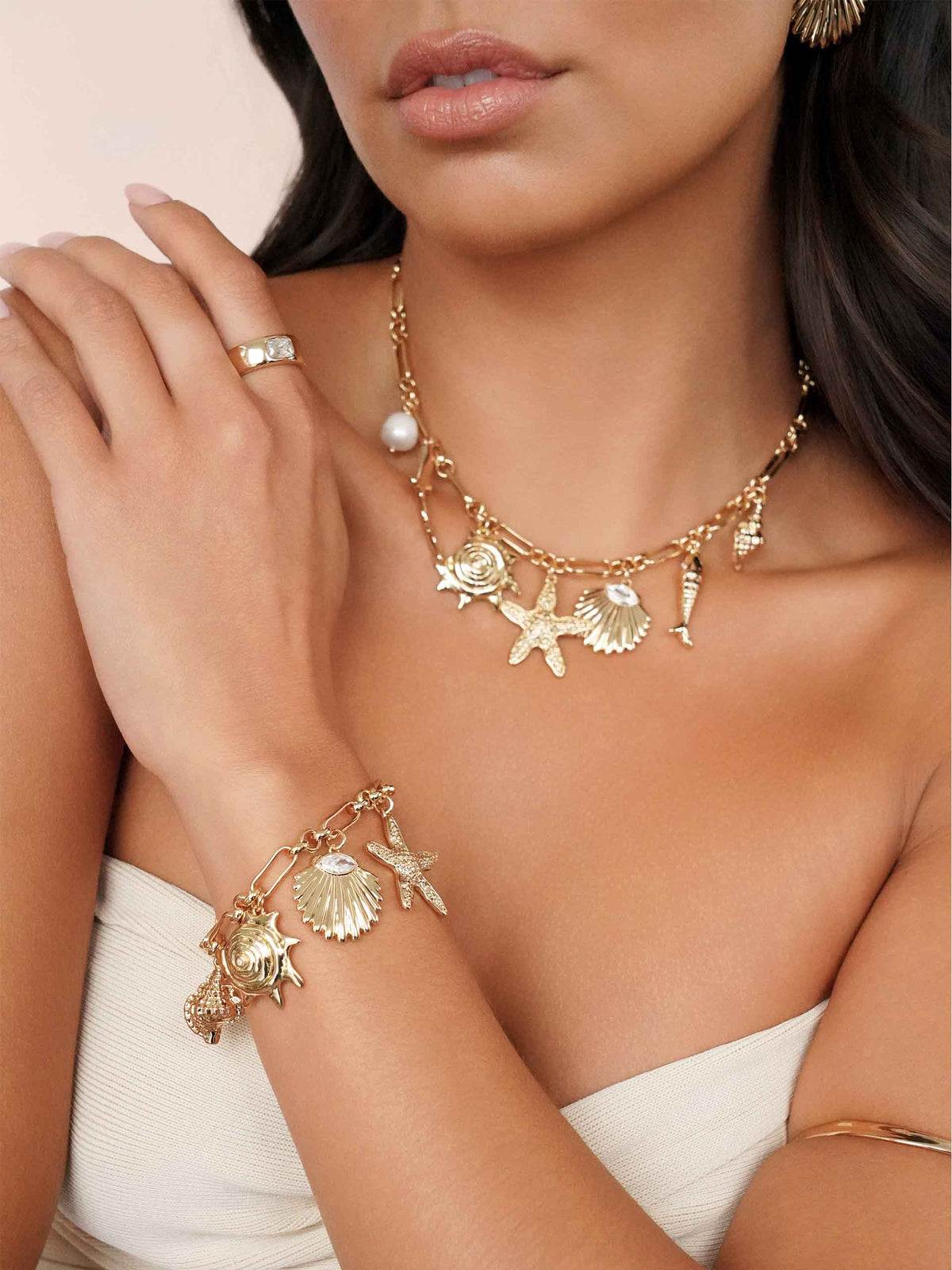 Oceanic Dreams Charm Bracelet - 18k Gold Plated | Ettika