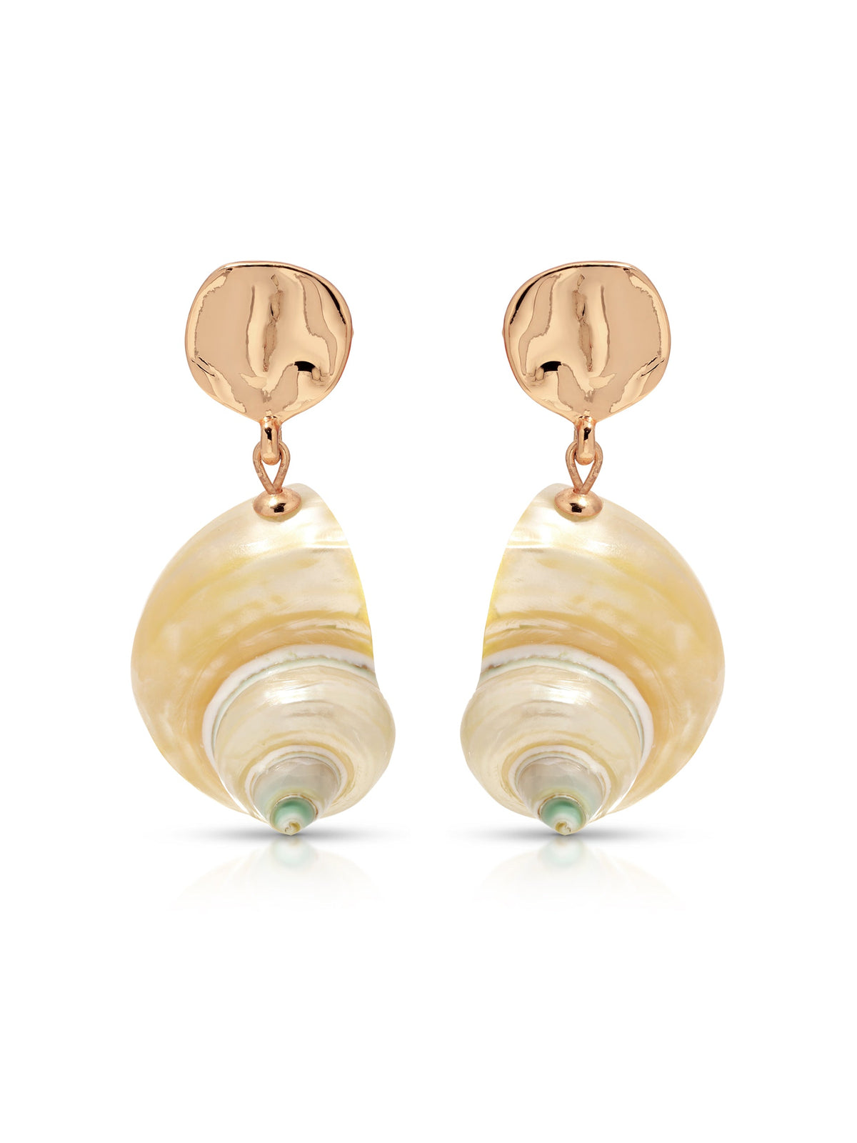 Sunken Treasure Shell Earrings - Shell with 18k Gold Plating | Ettika