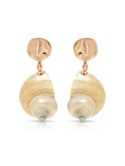 Sunken Treasure Shell Earrings - Shell with 18k Gold Plating | Ettika