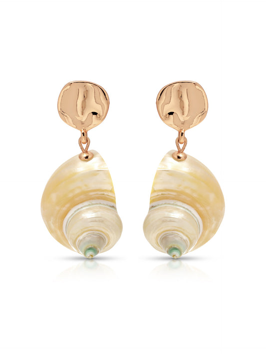 Sunken Treasure Shell Earrings - Shell with 18k Gold Plating | Ettika