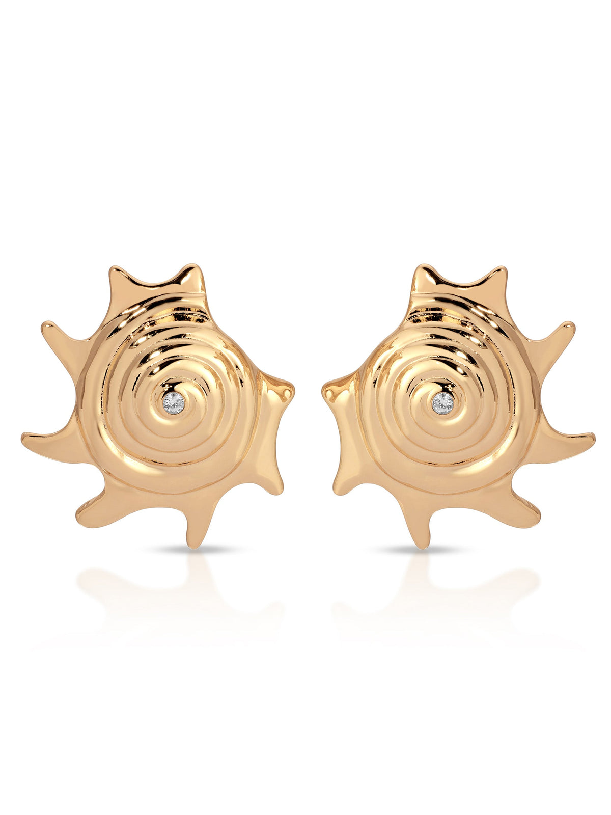 Sorrento Statement Earrings - Clear Crystal with 18k Gold Plating | Ettika