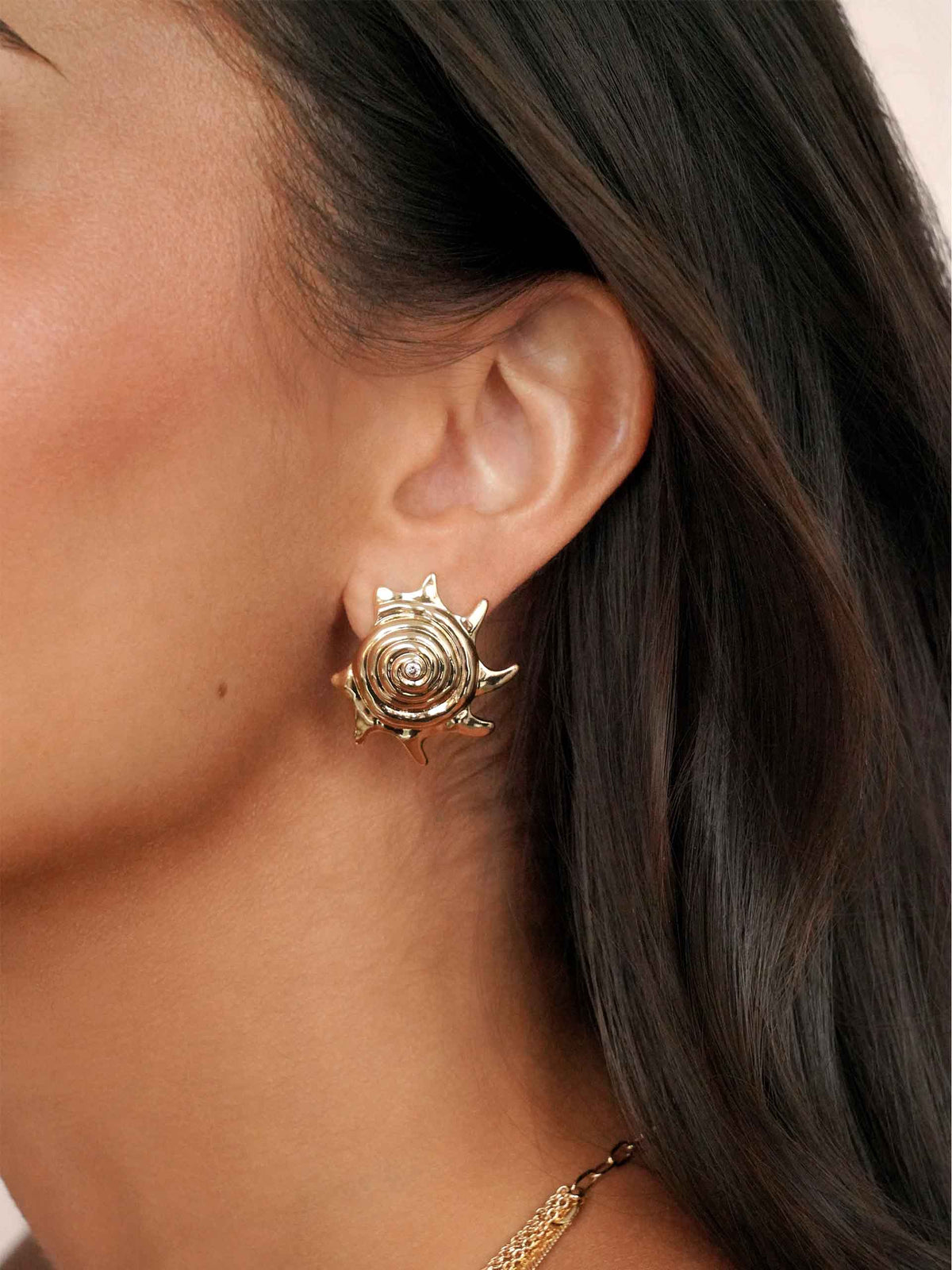 Sorrento Statement Earrings - Clear Crystal with 18k Gold Plating | Ettika
