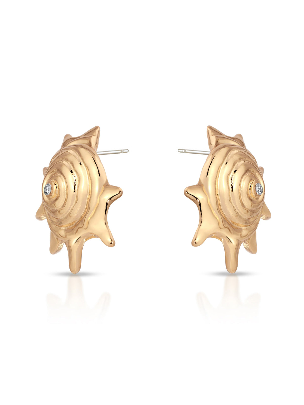 Sorrento Statement Earrings - Clear Crystal with 18k Gold Plating | Ettika