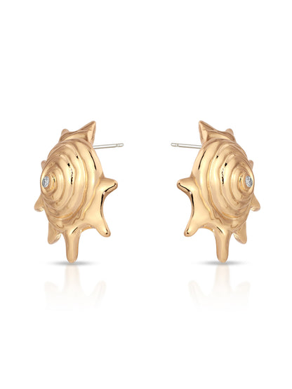 Sorrento Statement Earrings - Clear Crystal with 18k Gold Plating | Ettika