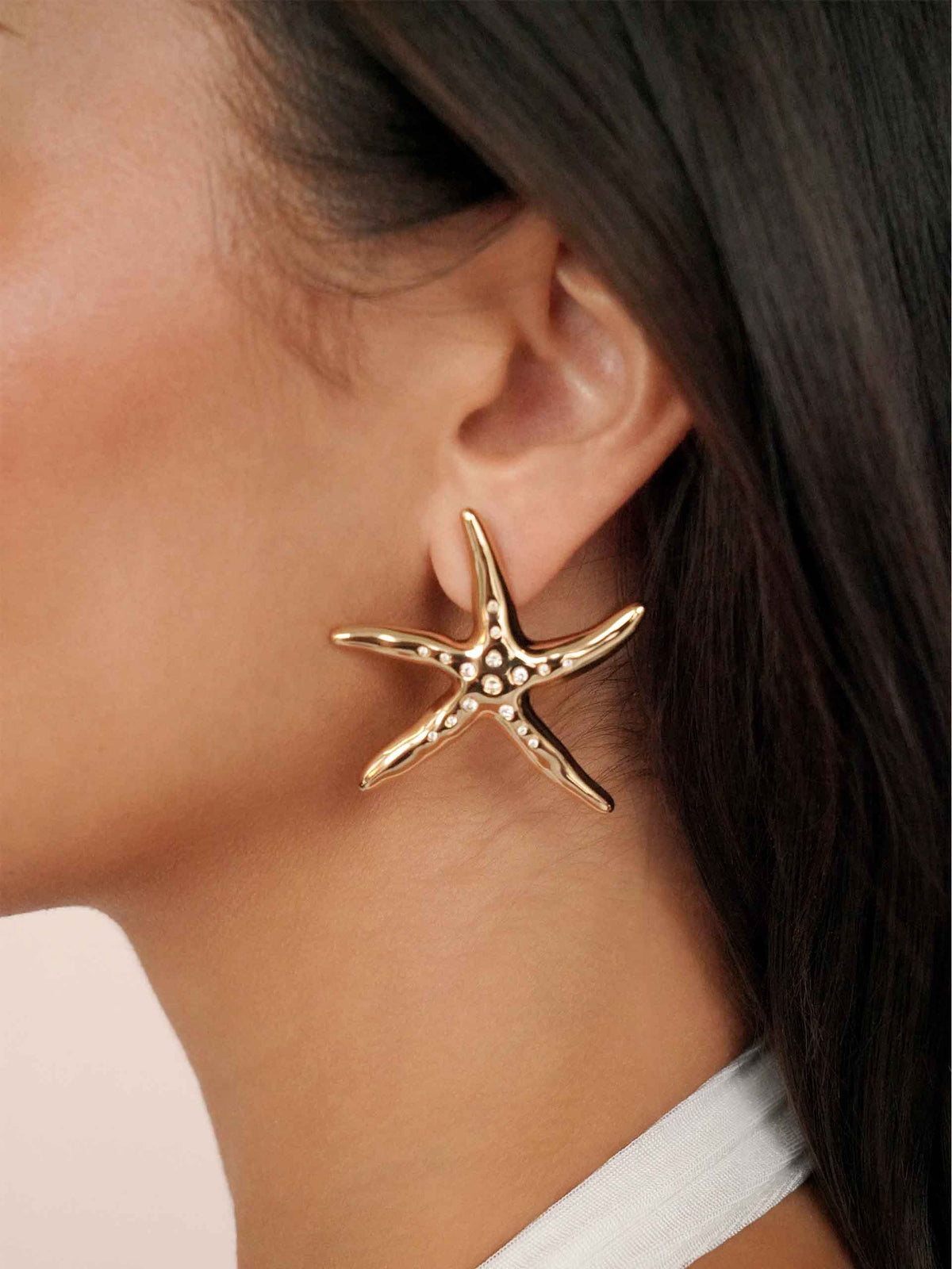 Starfish Luxe Earrings - Clear Crystal with 18k Gold Plating | Ettika