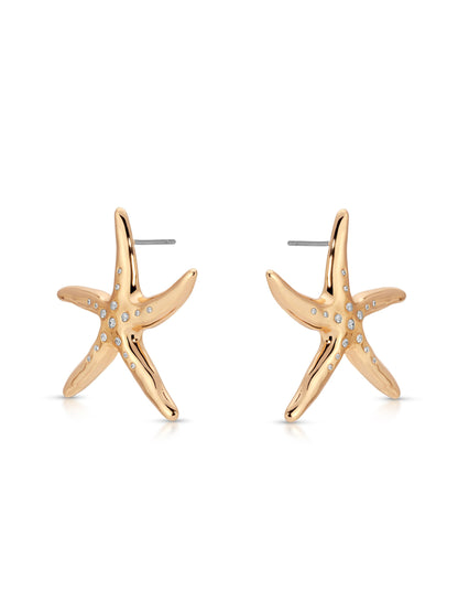 Starfish Luxe Earrings - Clear Crystal with 18k Gold Plating | Ettika