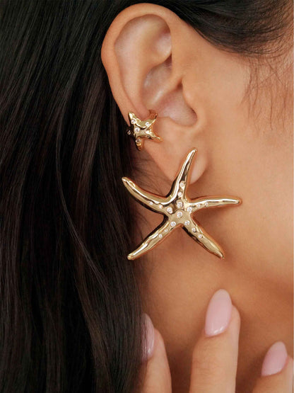 Starfish Luxe Earrings - Clear Crystal with 18k Gold Plating | Ettika