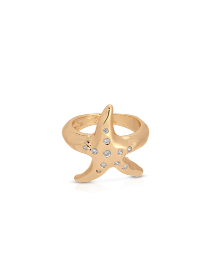 Starfish Ring — Luxe Edition by Ettika - Clear Crystal with 18k Gold Plating | Ettika