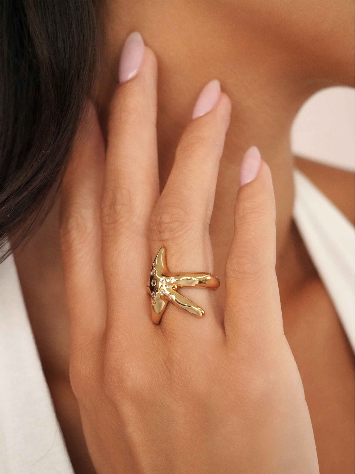 Starfish Ring — Luxe Edition by Ettika - Clear Crystal with 18k Gold Plating | Ettika