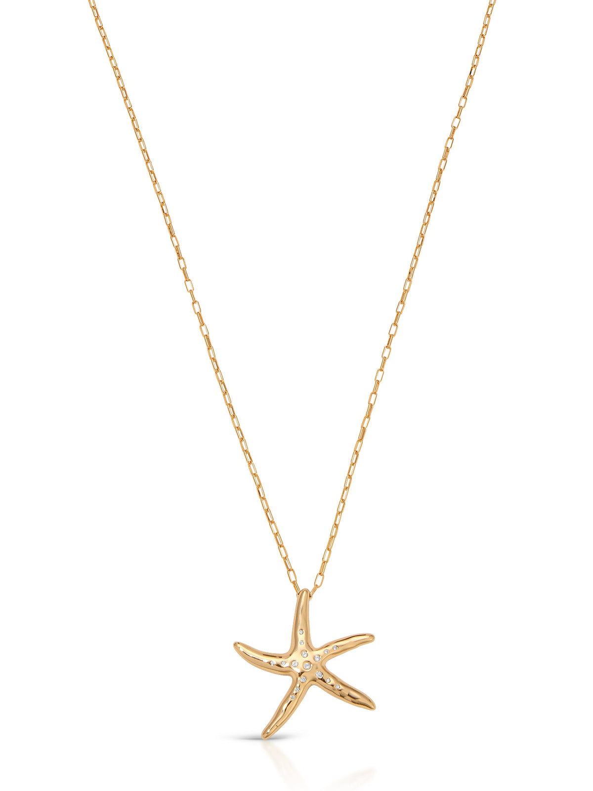 Starfish Luxe Pendant Necklace - Clear Crystal with 18k Gold Plating | Ettika